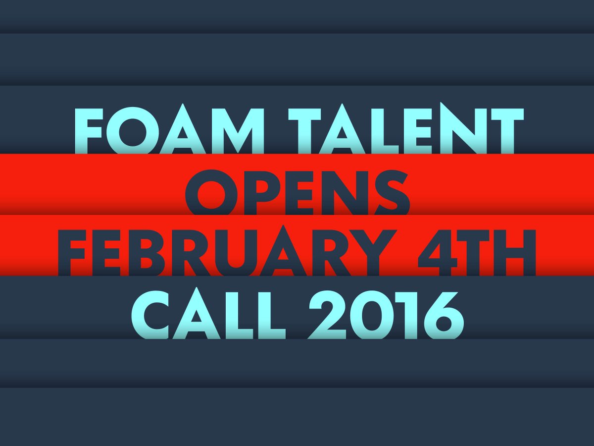 Op 4 februari gaat de jaarlijkse TalentCall van <a href="/Foam_magazine/">Foam Magazine</a> open. De website is nu live: bit.ly/1nRqRyq