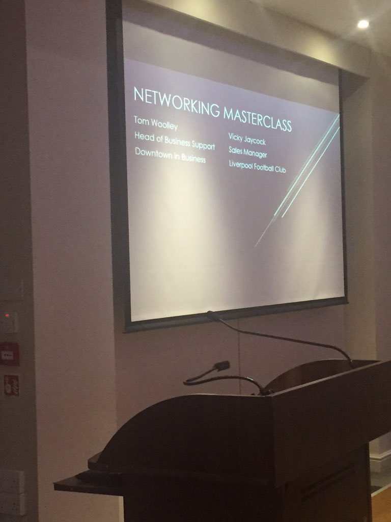 VickyJaycock's tweet photo. The stage is set for @DIB_Tom and I to present  @LiverpoolHopeUK  for #networkingmasterclass https://t.co/rm01hs6YG1