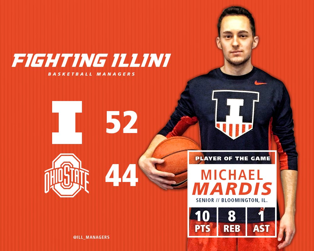 First B1G victory for the <a href="/ILL_Managers/">ILL BBall Managers</a> behind Senior <a href="/MardiGras_17/">Michael Mardis</a> and squad #ILL