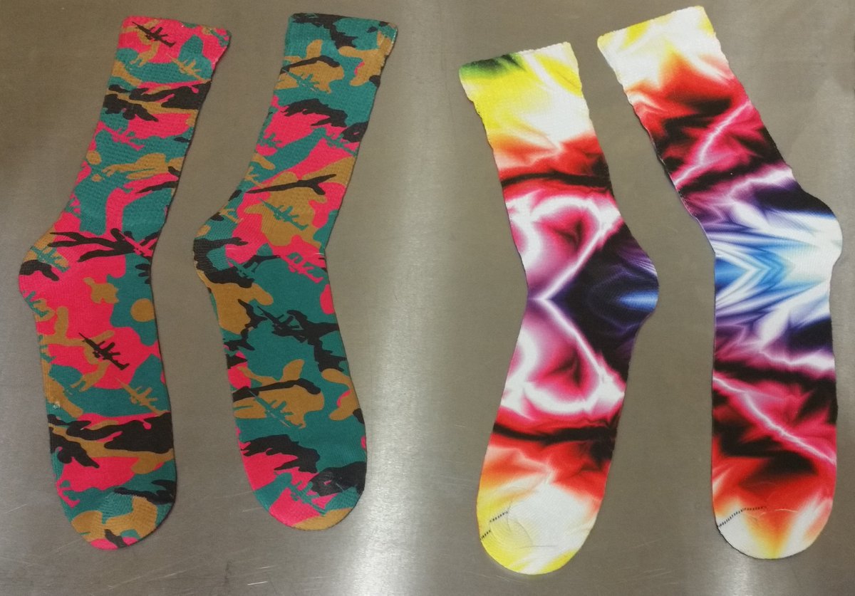 FCPrintCo's tweet photo. Custom socks available for purchase. #Customsocks #dyesub #createyoursnow https://t.co/GRvPGWblu2