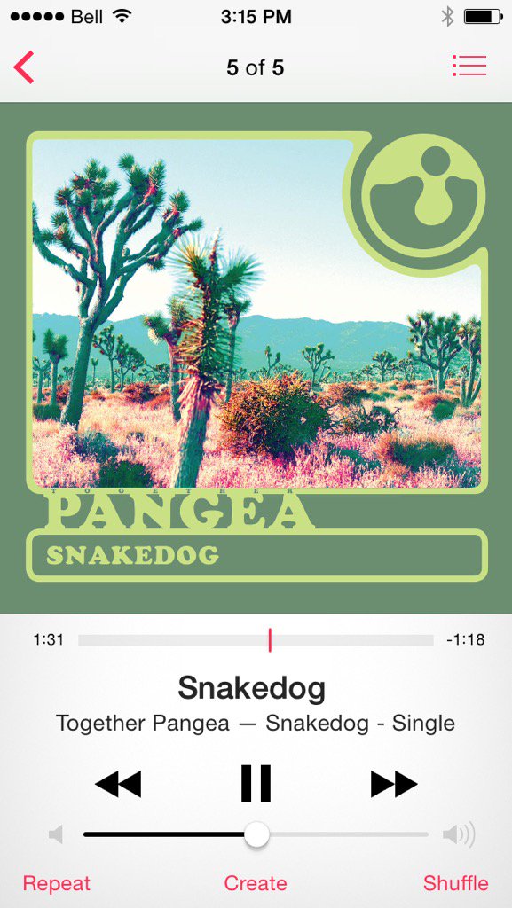 BRK_MUSIC's tweet photo. Now playing. #togetherpangea #snakedog. https://t.co/LmP6oqI3N5