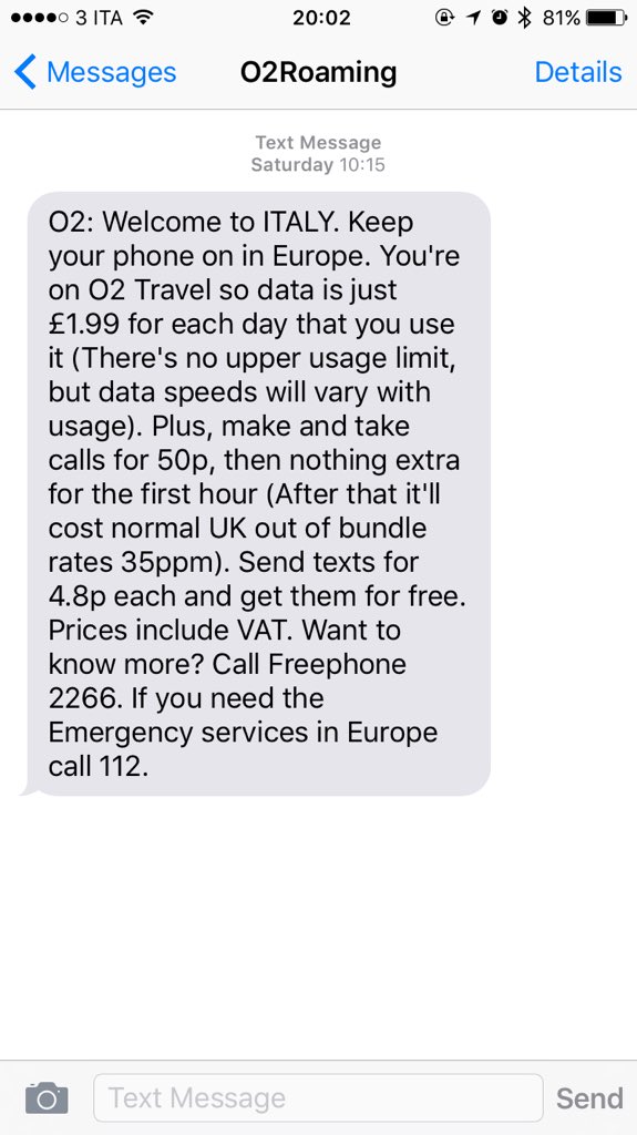 Ellie_K_M's tweet image. @O2 I have O2 travel as part of my package but have been charged £40 for using my data in Rome. Please help! #o2help