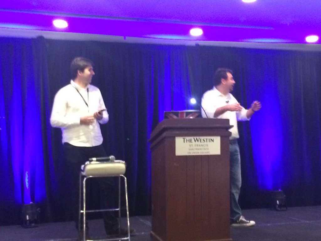 JasSagoo's tweet photo. Conrado &amp; Garen on stage with SnapConnect at #ECDReady https://t.co/Fu1GMxQ9kK