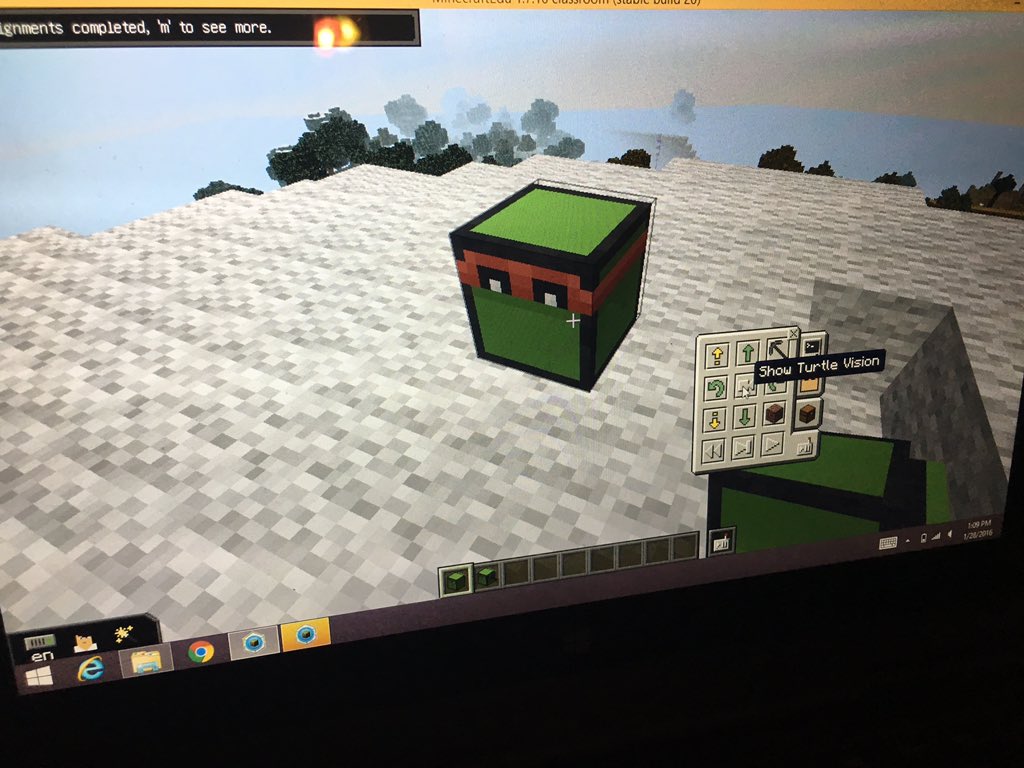 faithplunkett89's tweet photo. Building turtles for ComputerCraft in Minecraft! So much fun! #mseslearn https://t.co/G72opQtAxQ