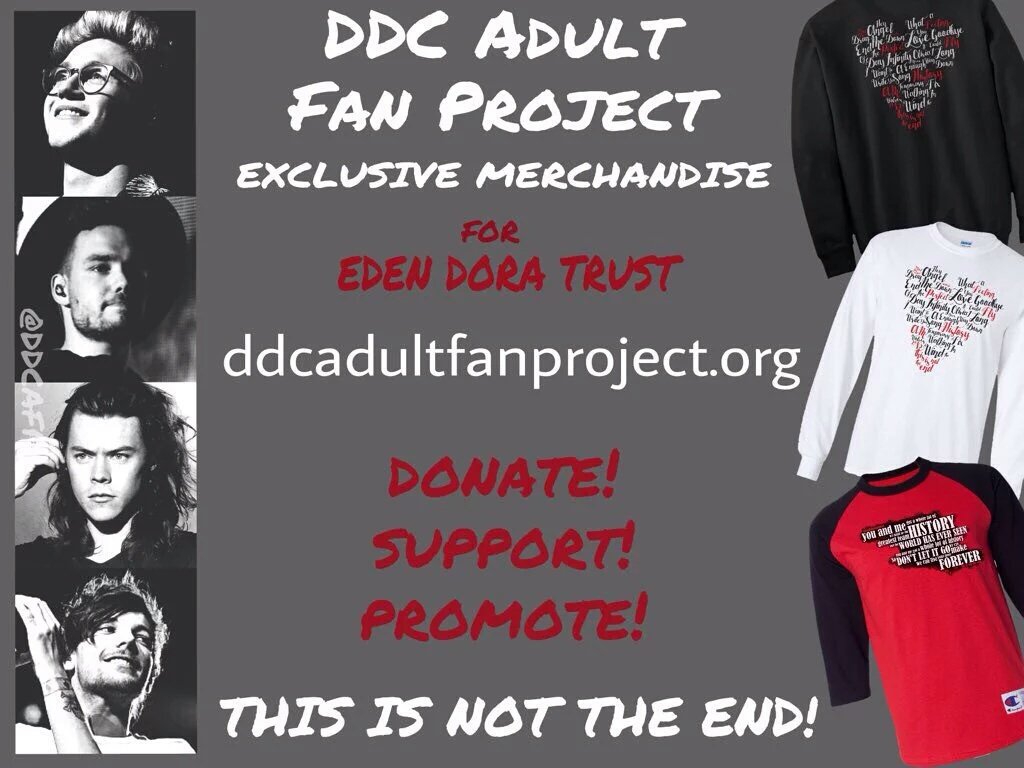 AMarieNunez's tweet photo. Change someone's life! 
It only takes ONE.
1fan 1shirt 1big difference for @EdenDoraTrust 
#ddcadultfanproject.org https://t.co/ipoqUjqDry
