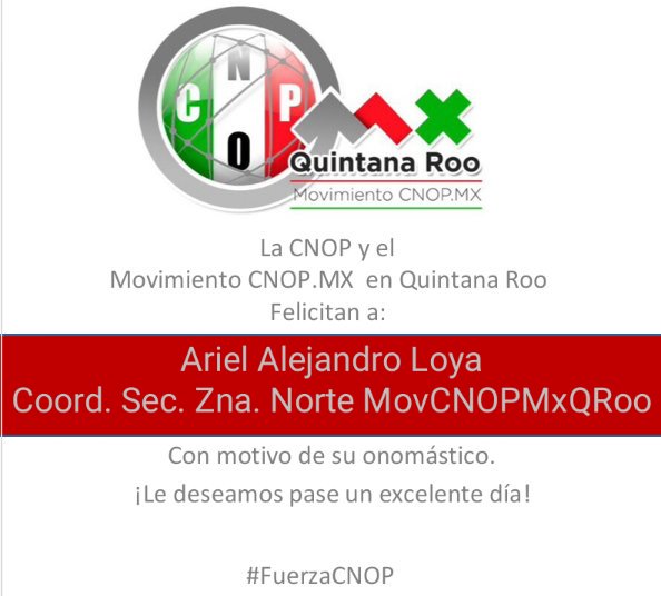 MovCNOPMxQRoo's tweet image. Felicitamos a @ariloes, hoy, por su cumpleaños. @raymundoking @erickpaolo @EnriqueMedina_R @CNOPQRoo @MovCNOPMXTulum