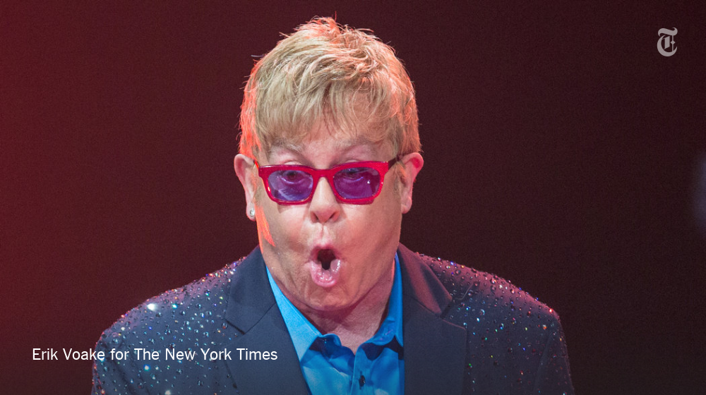 nytimes's tweet photo. "Nobody rocks out anymore. They're all bed wetters." —Elton John https://t.co/7h6HclD18h https://t.co/XjdeGwPzE4