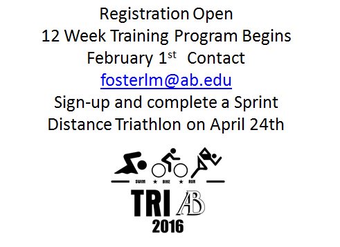ABUSPMT's tweet photo. @ABU1871 @ABBattlers Help us spread the word! TRI AB training starts next week. Register with SPMT Department #TRIAB https://t.co/4L8UQJshZx