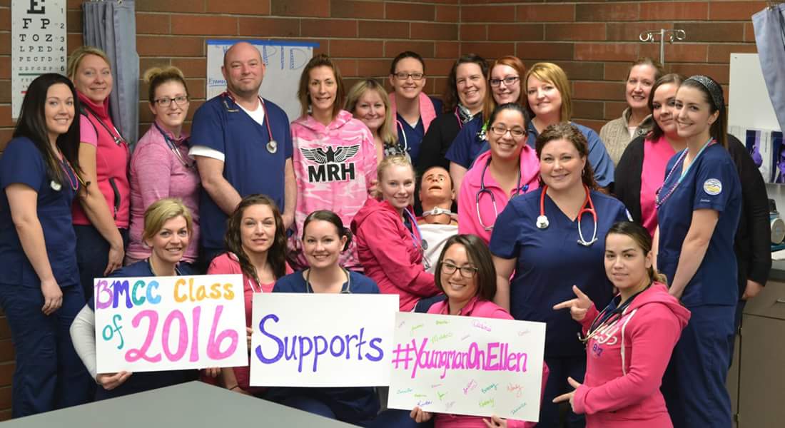 kristinkshea's tweet photo. BMCC Nursing class of 2016 supports #YoungmanOnEllen https://t.co/mb7dpWjqQc