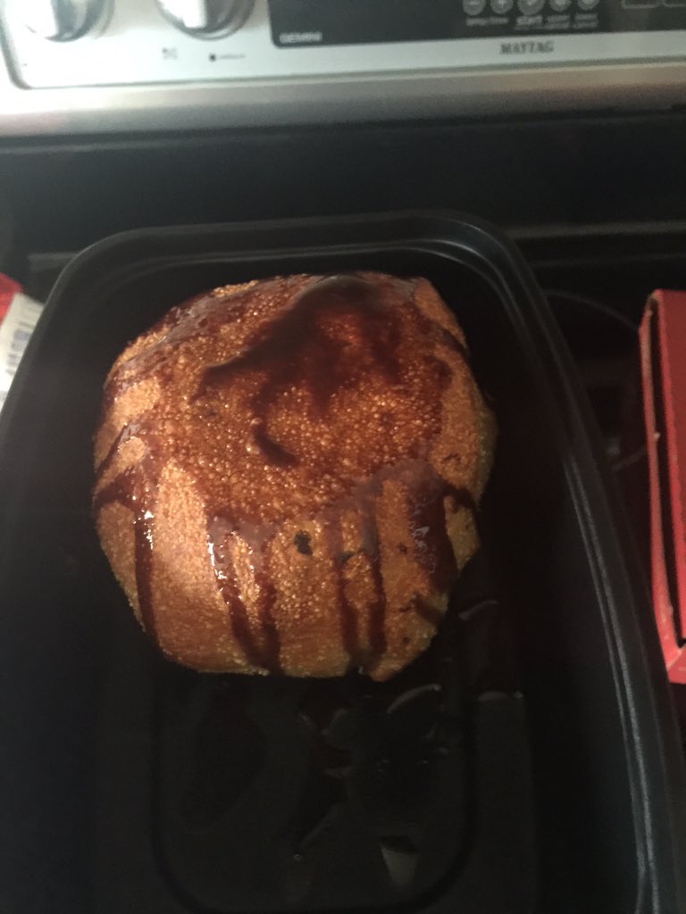 RachWithAPen's tweet image. The ball of dough is a chocolate doughcano filled with cheesecake, caramel, chocolate and YUM.