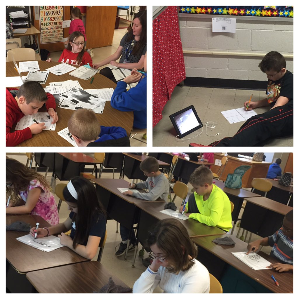 MrsKeating12's tweet photo. Dividing decimals review stations. #whiteboardreview #readingmat #scavengerhunt https://t.co/PIIPvknGXC