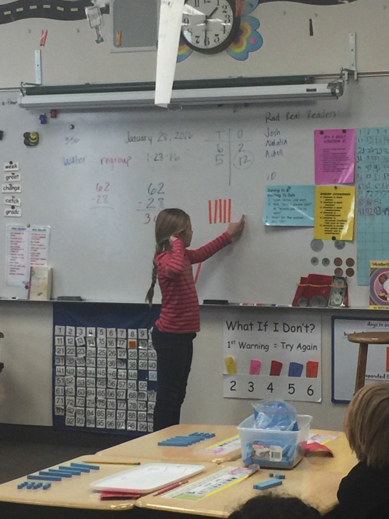 grovecgrizzlies's tweet image. Kids in @MissConnellGC class are not afraid to go to the board and share math strategies. #WeRGrizzlies #MathHero