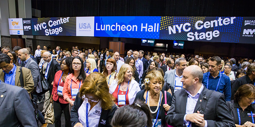 ustravelipw's tweet photo. Ready for Business | The crowd leaves lunch and a show ready to get back to business appointments during #ipw15. https://t.co/e7PvUsRGPM