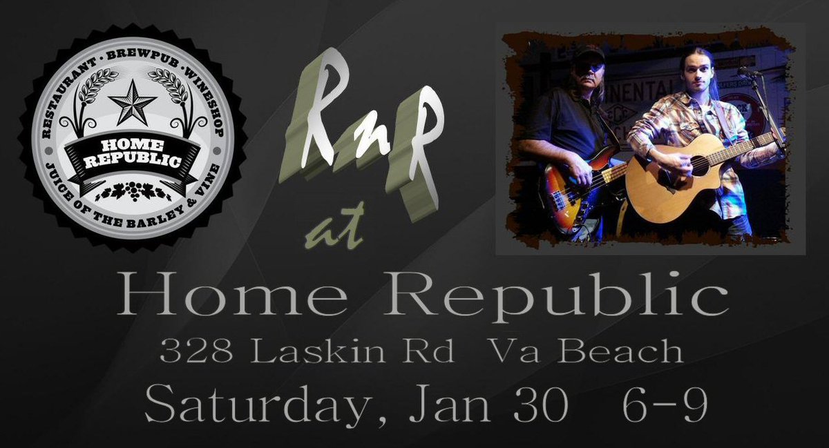 RnR_Duo's tweet photo. @RnR_Duo is coming Home Saturday night to #HomeRepublic in #VirginiaBeach. Join us for dinner and a Home brew or two https://t.co/uxKrjOCYRe