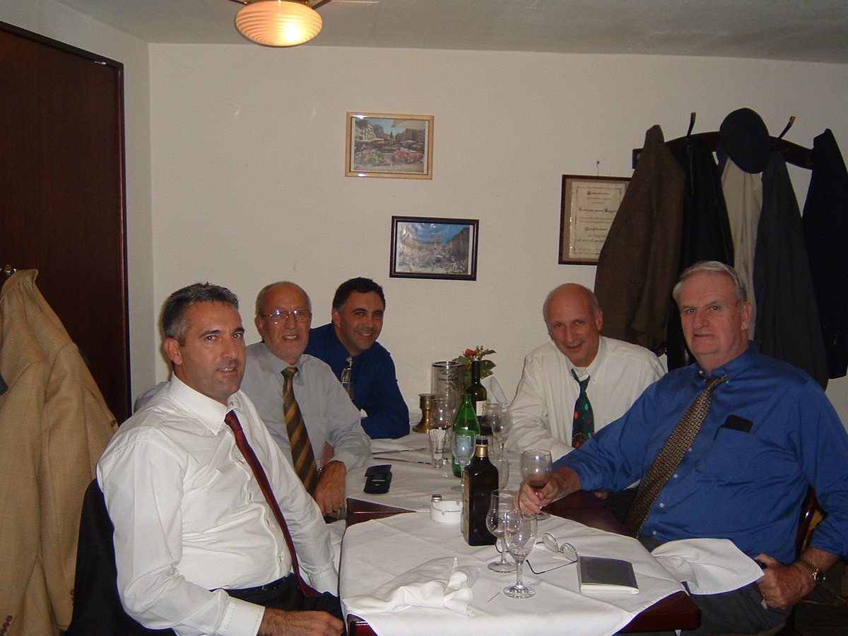 NextStepComms's tweet photo. #TBT #20YearsofNextStep K2004, Dusseldorf: a farewell dinner for the big guy on the right (yeah you Mike Raftus!) https://t.co/WgkXnJ1WBz