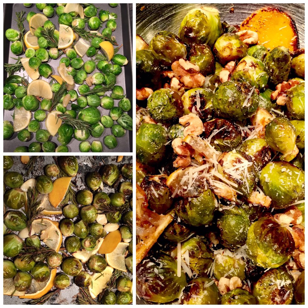 eatPALETA's tweet photo. Brussels sprouts: lemon, Rosemary, garlic, evo, s&amp;p. Roast: 400, 15 min. Top w/walnuts &amp; pecorino. #Paleta #recipe https://t.co/6hBxT1lwc3