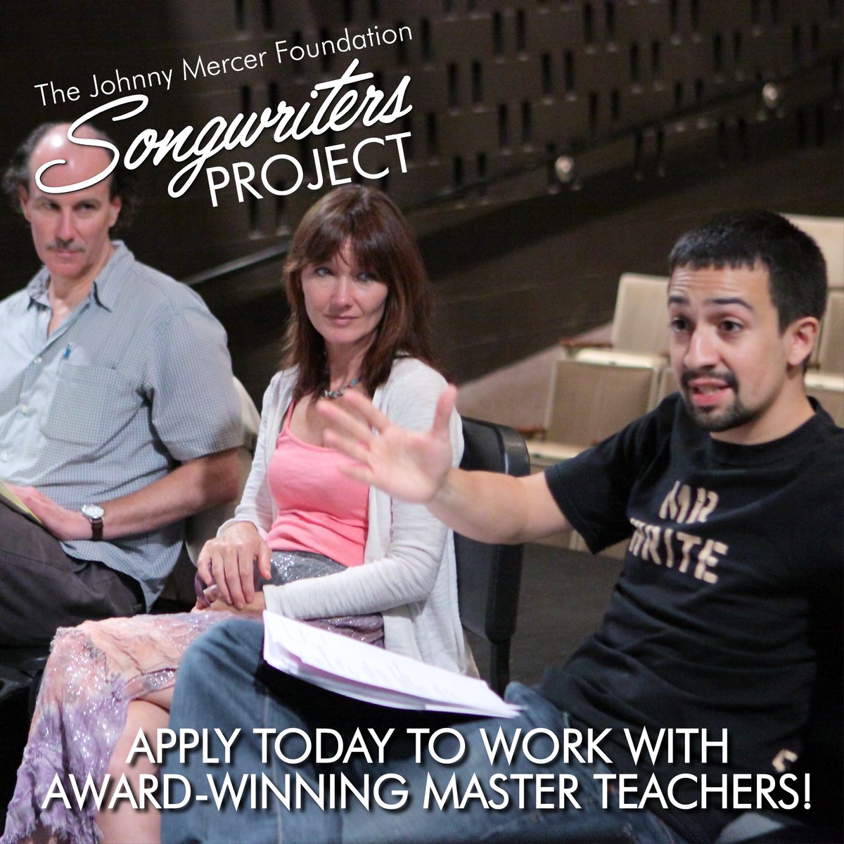 JMFsongwriters's tweet photo. #tbt to our 2009 Master Teachers #CraigCarnelia, @skinnywhitegirl  and @HamiltonMusical's @Lin_Manuel https://t.co/ni238W6sbQ
