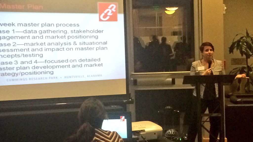 CRP Director Erin Koshut talking master plan for the nation's 2nd largest research park at Geek2Geek #asmartplace