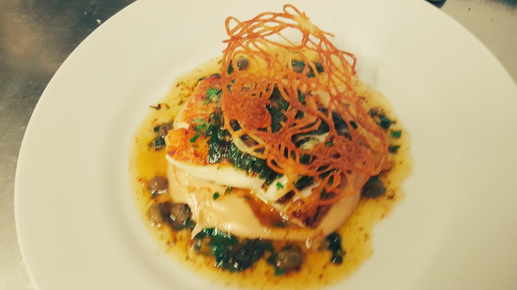 chefjameskelly's tweet photo. Monkfish, artichoke, caper, lemon &amp; parsley @HollandSt #FOTD https://t.co/ZUHR2JvcwA