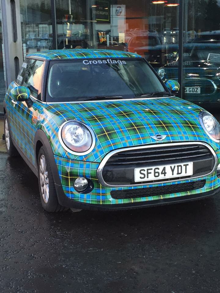mrskerryw's tweet photo. @finlaythemini is for sale! Love seeing this wee car about Dumfries. Always makes me smile. #crossflags https://t.co/GSm6zLXyHz