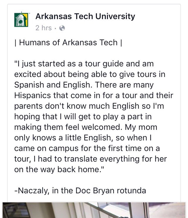 naczaly's tweet photo. Today I was chosen to be part of the Humans of Arkansas Tech &amp; I was super excited, yall this is the place to be at! https://t.co/s0tcACra1z