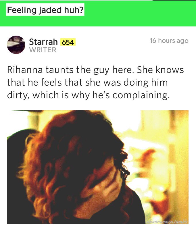 RandBGenius's tweet image. The wonderful @iStarrah who co-wrote @rihanna's "Needed Me" dropped some bomb annotations.
genius.com/Rihanna-needed…