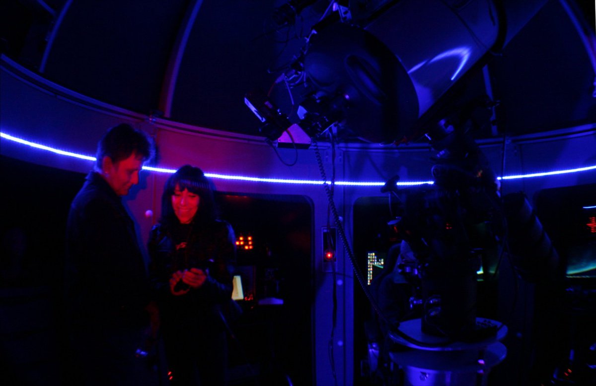 SkyShed's tweet photo. Astronomical #Women Explore the Cosmos! @smrtgrls Do #Astronomy 
Observing from our new #PODMAX
...And LOVING It!! https://t.co/e7VzExtALM