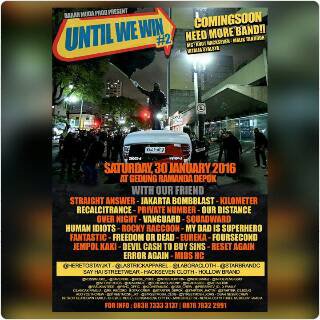 Rapatkan! udah H-1 nih, kita bakal on stage di gedung simpati merah jambu ramanda,depok jam 09:25. See ya.