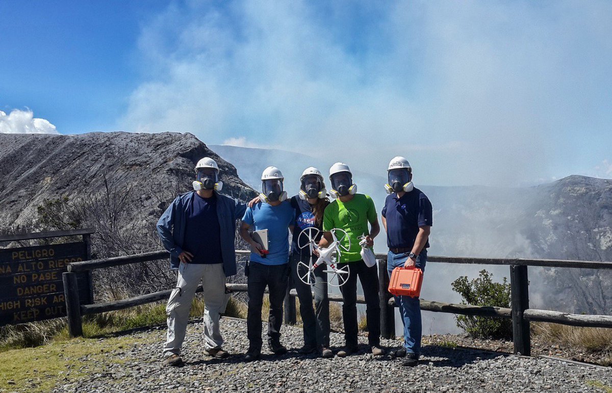 Just about to collect fresh ash from an active plume with our drone #turrialba #volcanology #NASA #drone #CostaRica