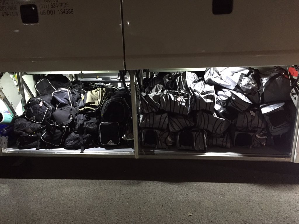 Loaded up for the trip east!  2 scrimmages Saturday at <a href="/MountMLacrosse/">Mount Men's Lacrosse</a> - 11:00 am start time #GoKnights