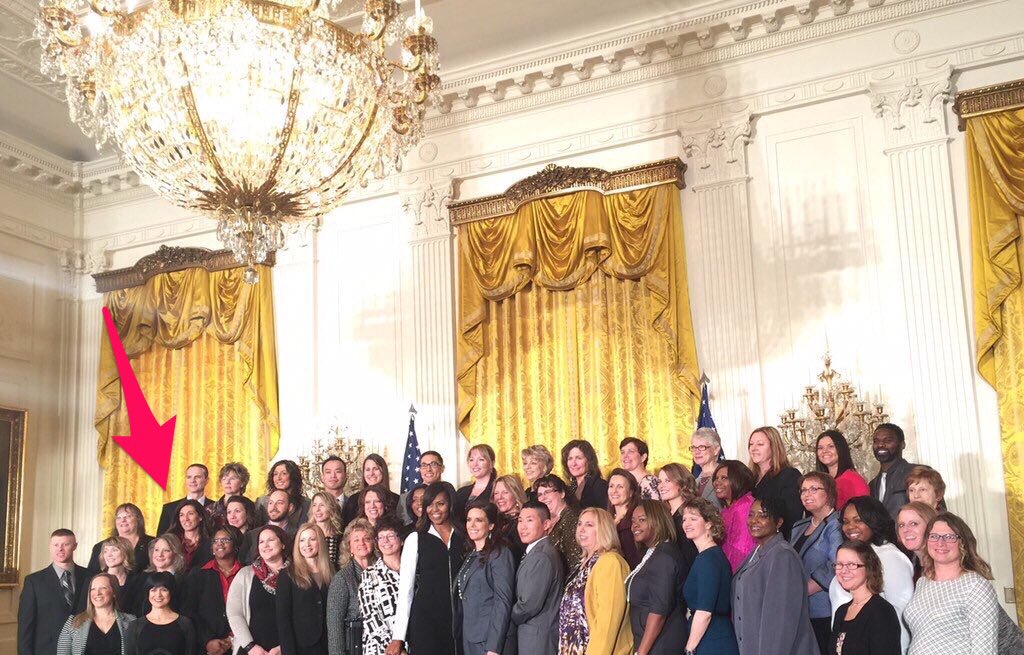 JoyWright91's tweet photo. Our school counselor, Megan Johnson honored at the White House. #middleaders https://t.co/B6qwqO2gLI