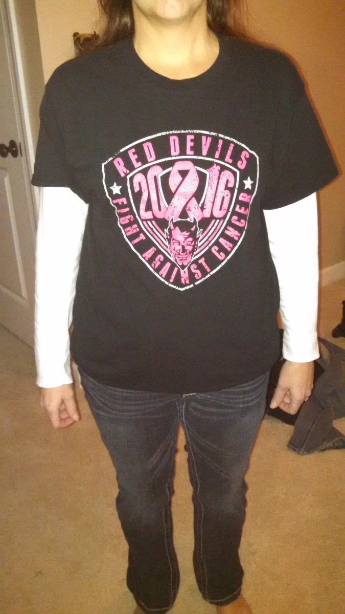 Red Devils Against Cancer pink out shirt. $12. #pinkoutfeb13