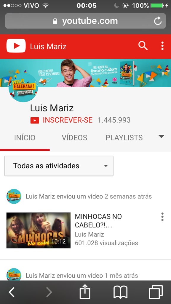 MarizHelp's tweet photo. @LuisMariz enquanto muitos falam mal ele caminha para os seu 2Milhões de inscritos em seu canal. https://t.co/prKYhzOn4F
