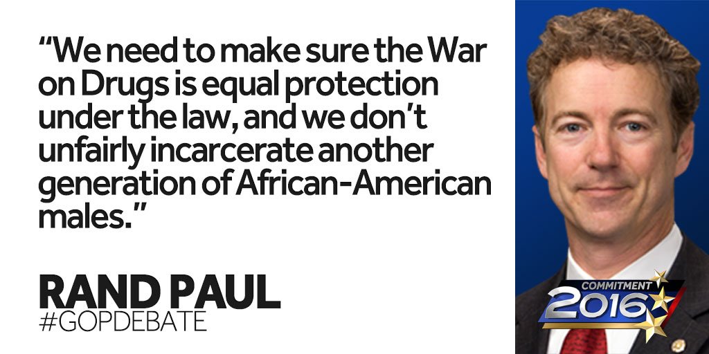 WMUR9's tweet photo. .@randpaul says "War on Drugs has disproportionately affected African-Americans." #GOPDebate https://t.co/4dDhtwVA7n https://t.co/UIEHjur0Wa