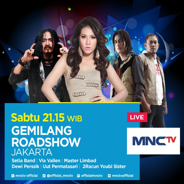 MNCupdate's tweet photo. SABTU besok kemeriahan #MNCTVRoadShow Jakarta! @ViaVallen01 @dewiperssik12 @UutPermatasari @2racunYS pkl 21:15 WIB https://t.co/Mj9mYvrTLg