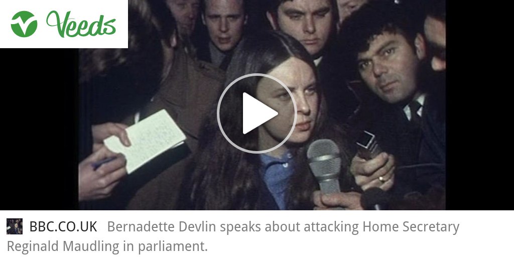 veedsnewsUK's tweet photo. VIDEO Bernadette Devlin attacks British Home Secretary, 31/01/.. #bloodysunday #radicalyes βΊ https://t.co/I7XSO2Ltia https://t.co/U4acxZyEgG