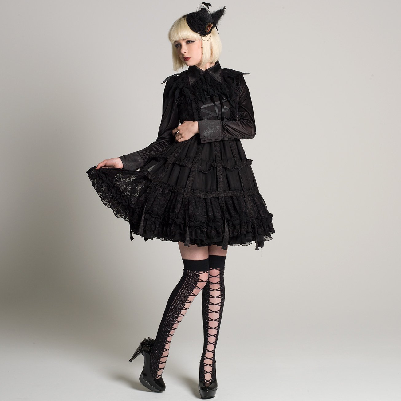 h.naoto frill シャツ　ワンピース　パンク　ゴスロリ h.naoto frill シャツ ワンピース パンク ゴスロリ