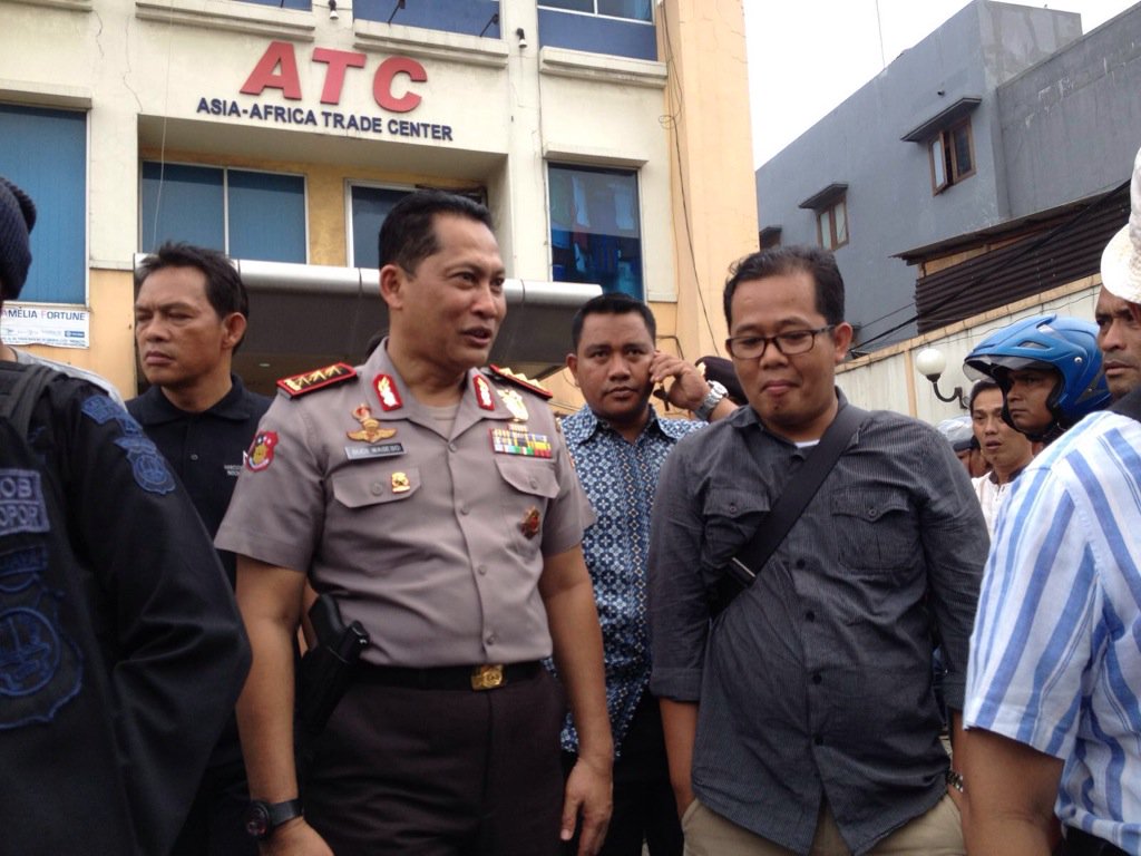 Kepala BNN Budi Waseso meninjau tempat yang diduga sebagai pencucian uang hasil narkoba