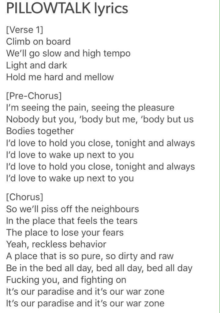 Pillowtalk Lyrics Twitter Search Twitter Pillowtalk Lyrics Twitter Search Twitter