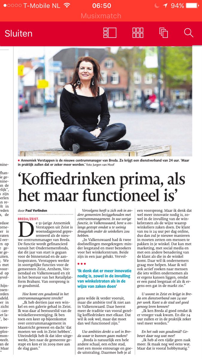 Artikel in <a href="/BNDeStem/">BN DeStem</a> vandaag! Leuk. #centrummanager #breda! #uitdaging