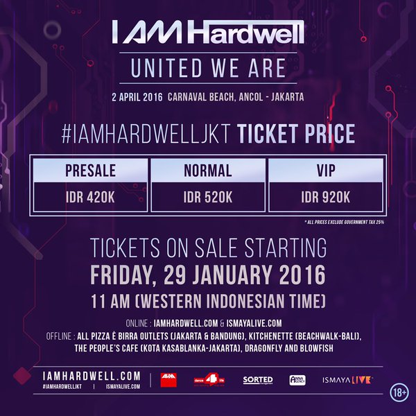 #IAmHardwellJKT TICKET UPDATE! Tickets go on sale TODAY!! 11 AM via online &amp; offline. Promoted by <a href="/IsmayaLive/">ISMAYA LIVE</a>