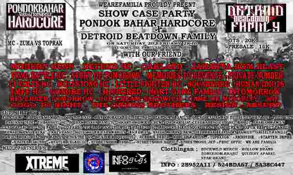20 Febuary 2016 PONDOK BAHAR HARDCORE (PBHC) X DETROID BEATDOWN FAMILY (DBF) Vanue : Gor The Cash (Pamulang)