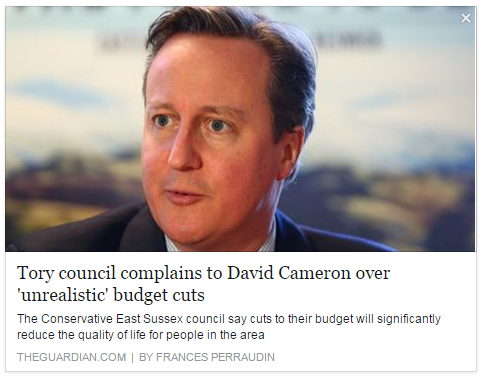 Tory run East Sussex Council writes to Cameron to complain about "unrealistic" budget cuts theguardian.com/society/2016/j…