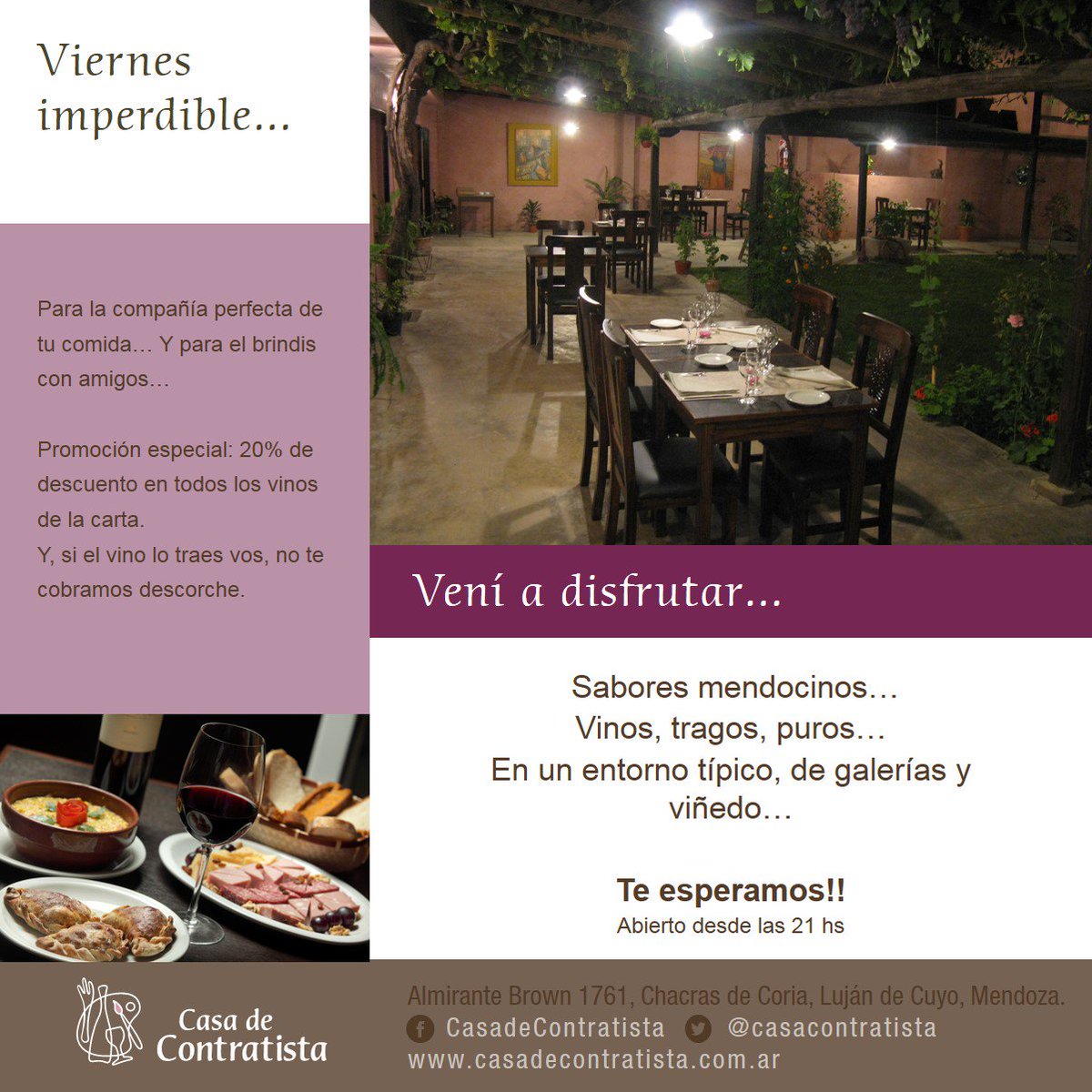 Los esperamos esta noche para disfrutar en compañía!!!