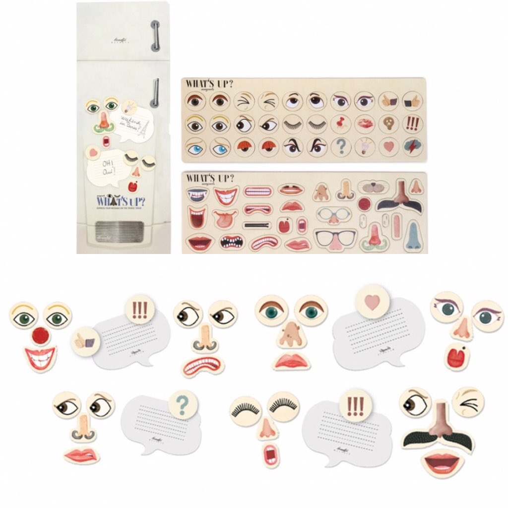 Crea divertidos mensajes en tu nevera cn las caras wat's up magnets ohmygood.net #magnetsfridge #watsap