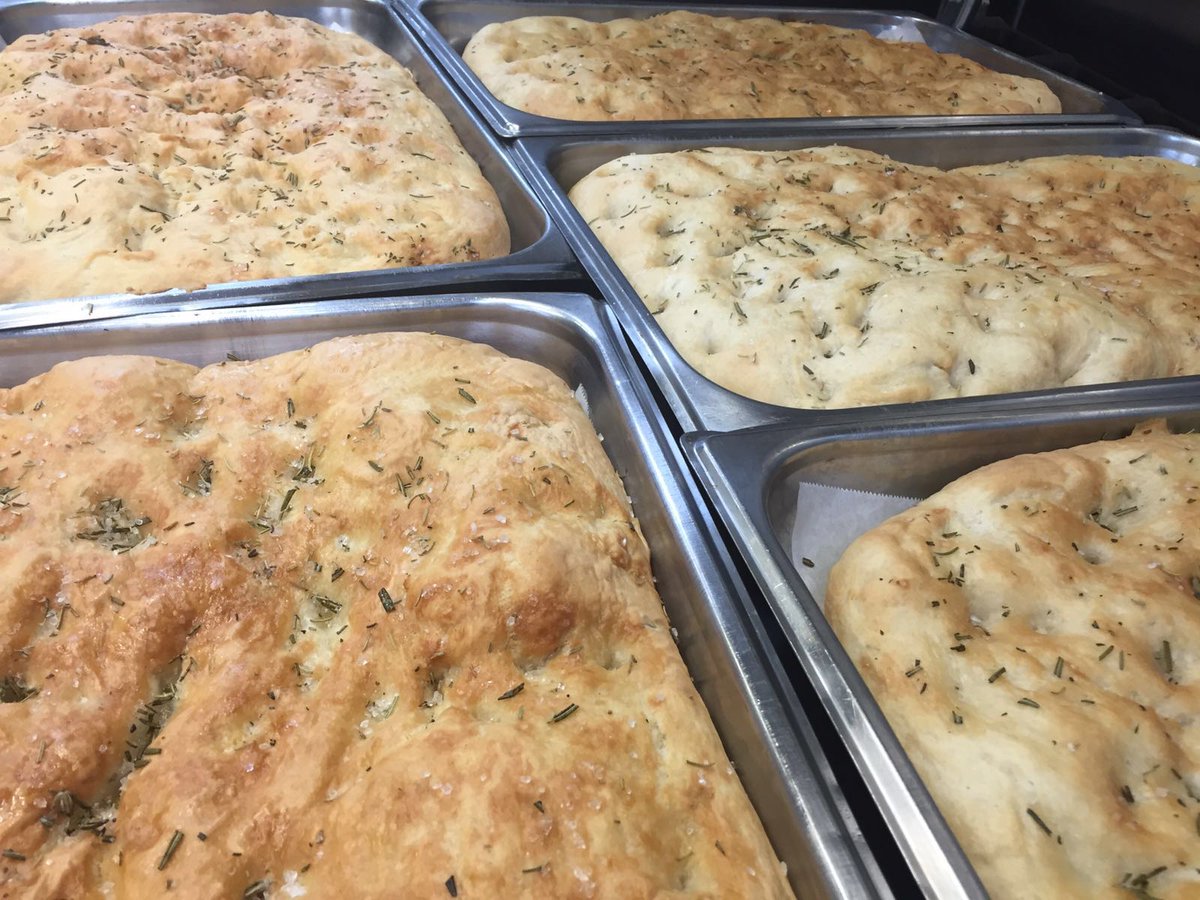 Leyscatering's tweet photo. Freshly baked Focaccia bread made by chef Peter Law today, looking forward to lunch already! https://t.co/1Y6Hk2apyR