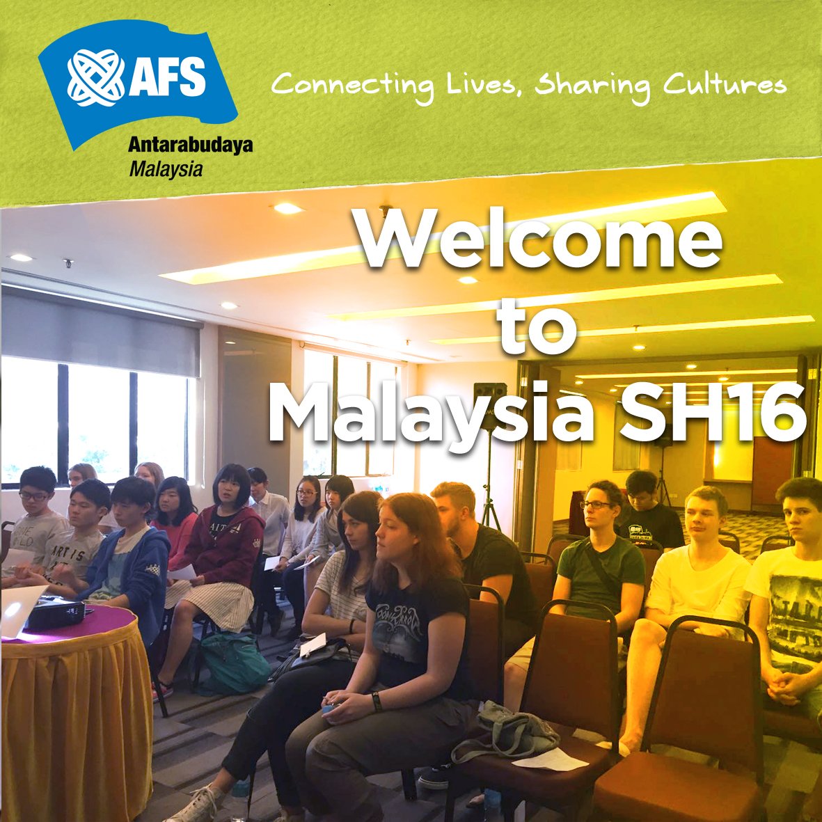 AFSMalaysia's tweet photo. AFS Malaysia is excited to welcome the January 2016 AFSer to Malaysia! Wishing them all the best! #SH16 #AFSMAS https://t.co/qUM5m6voTS