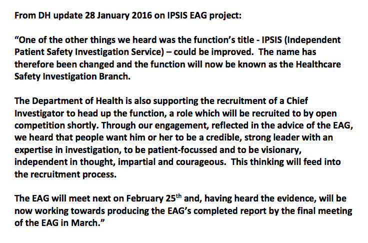 Minh_Alexander's tweet photo. DH update. IPSIS is changing its name, will shortly appoint a chief investigator &amp; IPSIS EAG will report in March: https://t.co/4z23nUhCw0