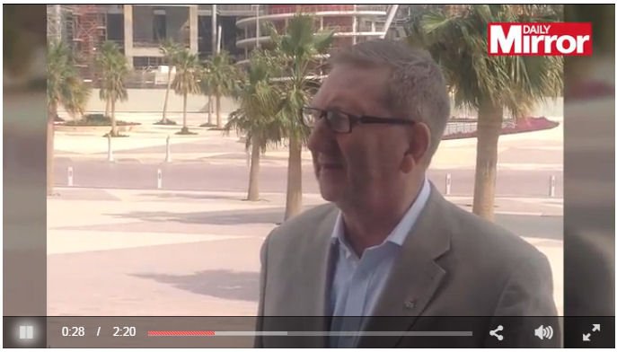 unitetheunion's tweet photo. WATCH: Exposing the shame of a nation - Len McCluskey’s undercover #Qatar visit - https://t.co/fLm44UGw2j https://t.co/F3Ykg9VRcc