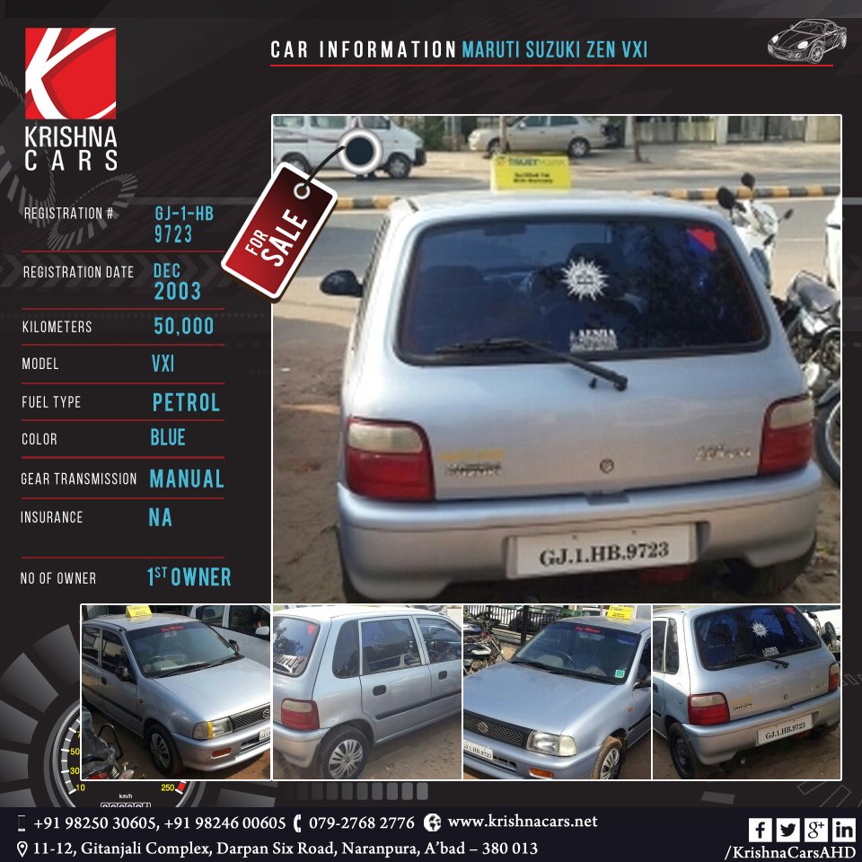 KrishnaCarsAHD's tweet photo. #usedCar #MARUTI #SUZUKI #ZEN
#usedMARUTI #usedSUZUKI #usedZEN #Ahmedabad
#Car #CarDealer #UsedCarDealer https://t.co/6Id5I7rqmp